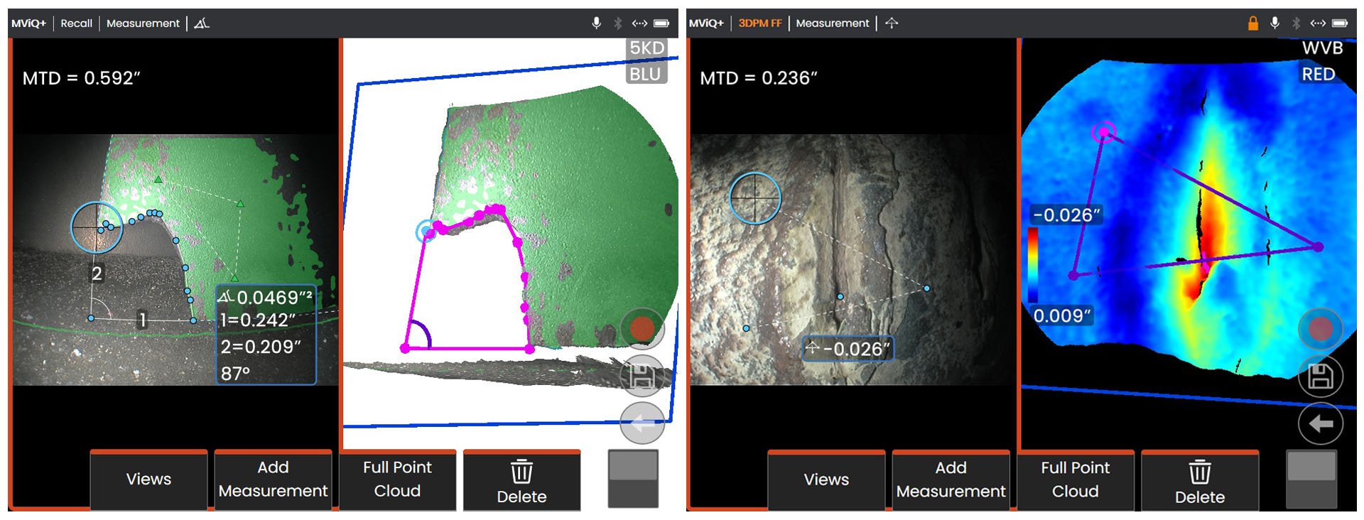 MVIQ+工業(yè)視頻內(nèi)窺鏡的葉片缺失角測(cè)量及深度測(cè)量